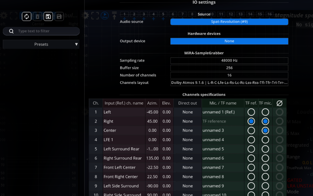 MIRA Studio I/O Settings<br />
